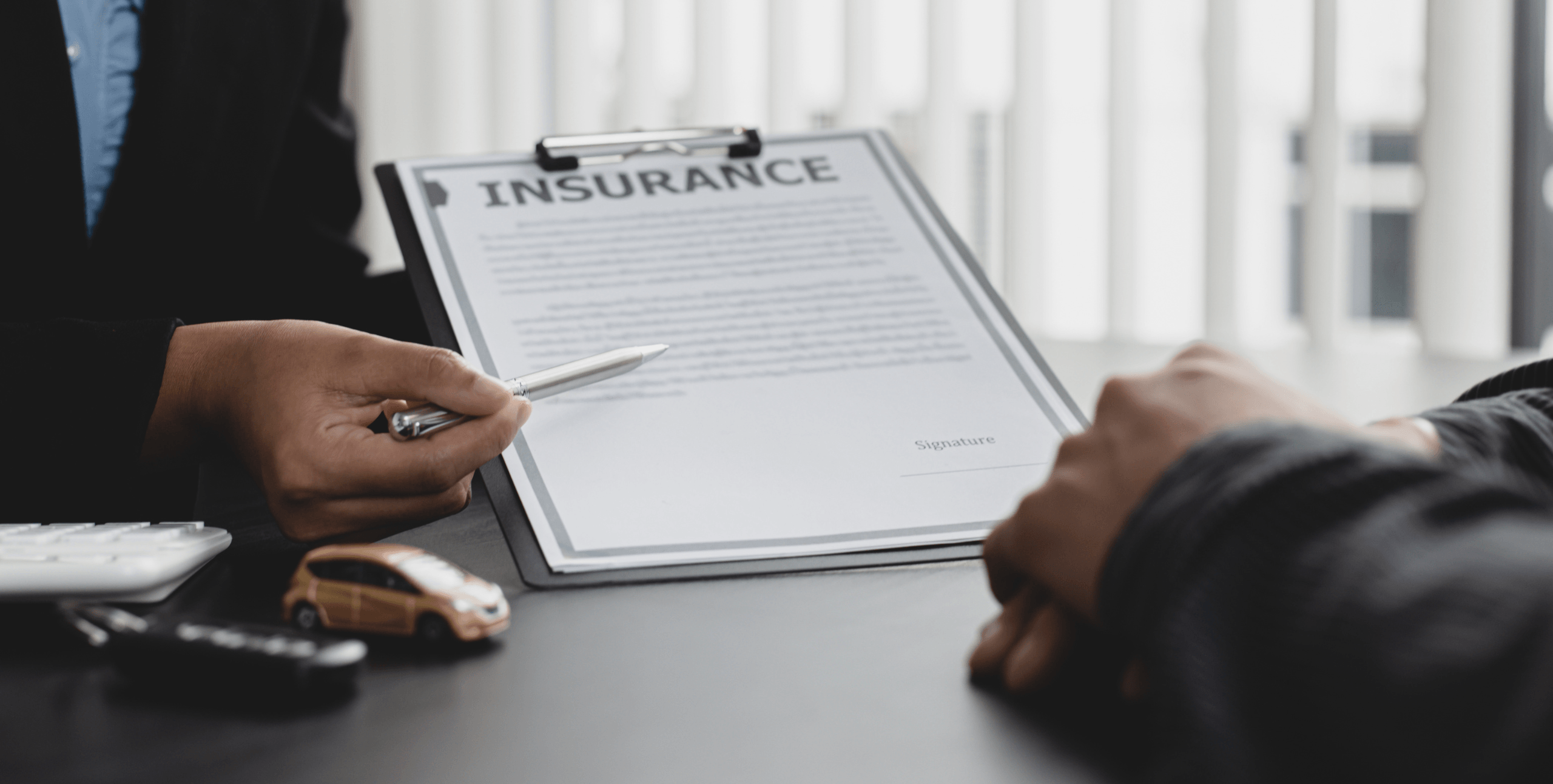 Insurance Document with blank signature line