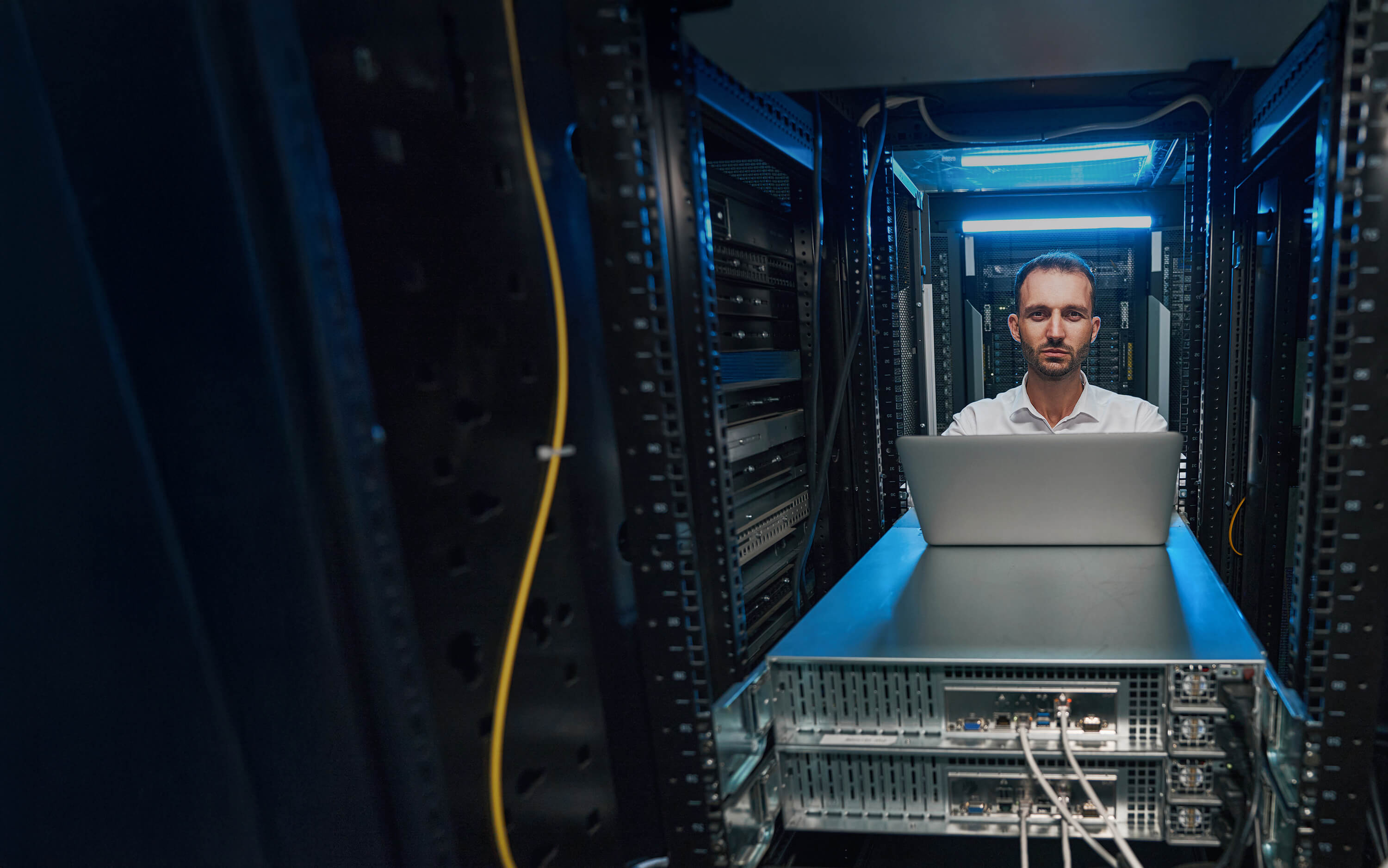 Person working in a Data Centre